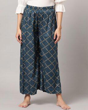 women printed flared pants