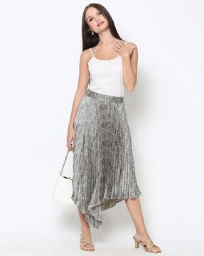 women printed flared skirt with elasticated waist