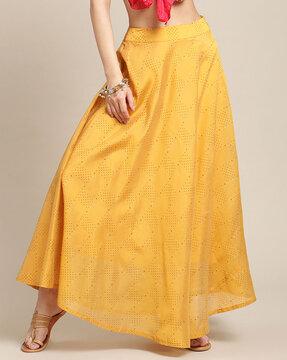 women printed flared skirt