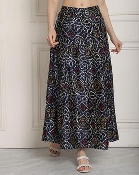 women printed flared skirt