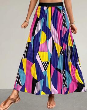 women printed flared skirt