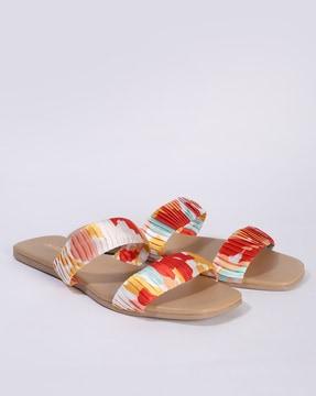 women printed flat sandals