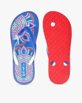 women printed flip-flops