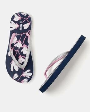 women printed flip-flops