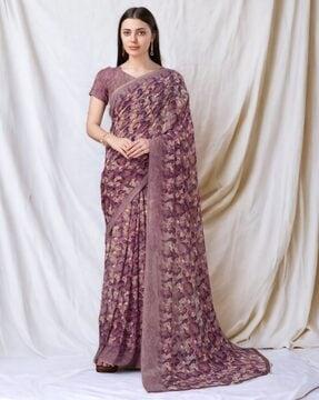 women printed georgette saree