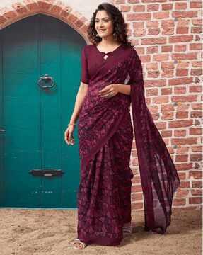 women printed georgette saree