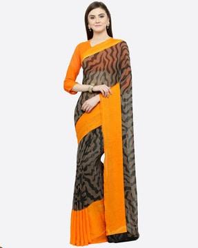 women printed georgette saree