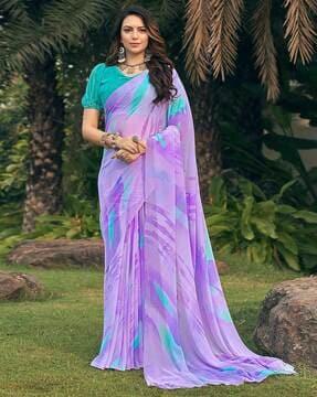 women printed georgette saree