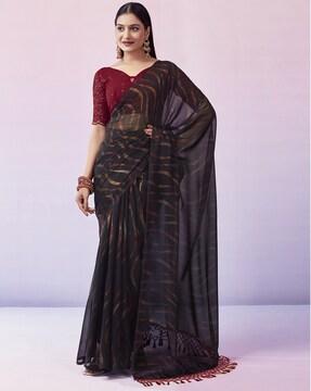 women printed georgette saree