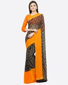 women printed georgette saree