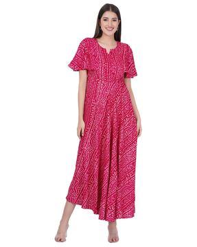 women printed gown dress