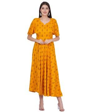women printed gown dress