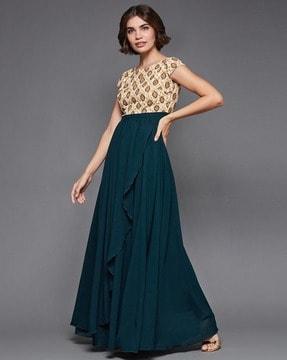 women printed gown dress