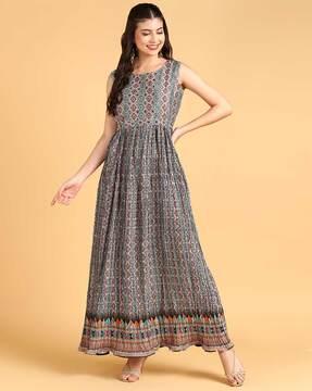 women printed gown dress