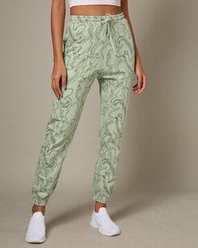 women printed high-rise joggers