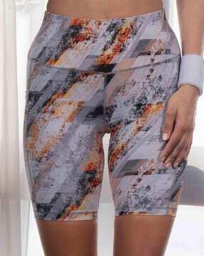 women printed high-rise shorts with pocket