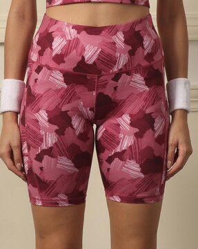 women printed high-rise shorts with pocket