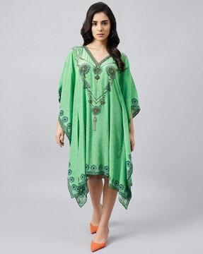 women printed kaftan dress