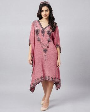 women printed kaftan dress