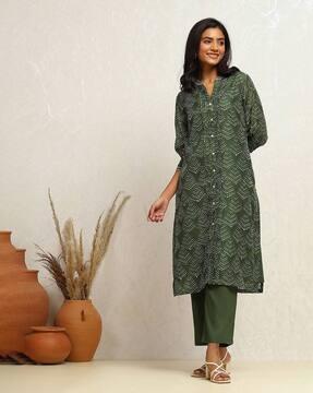 women printed kurta & palazzos set