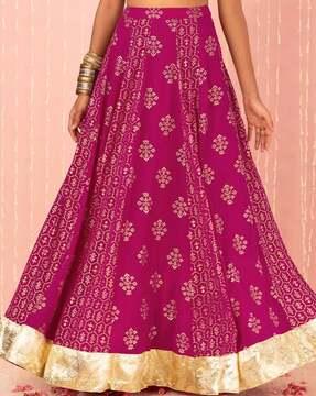 women printed lehenga skirt