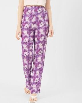 women printed loose fit palazzos