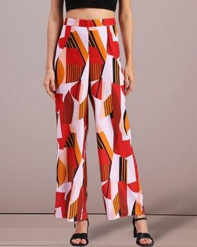 women printed loose fit palazzos