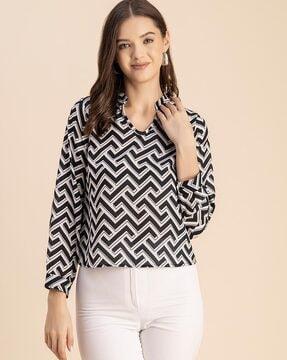 women printed loose fit top