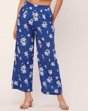 women printed loose fit trousers