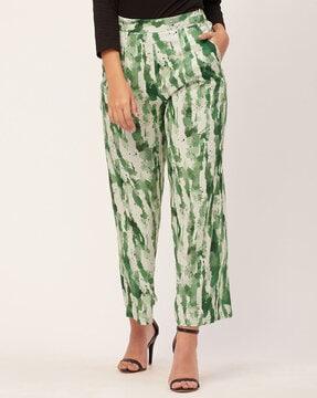 women printed loose fit trousers
