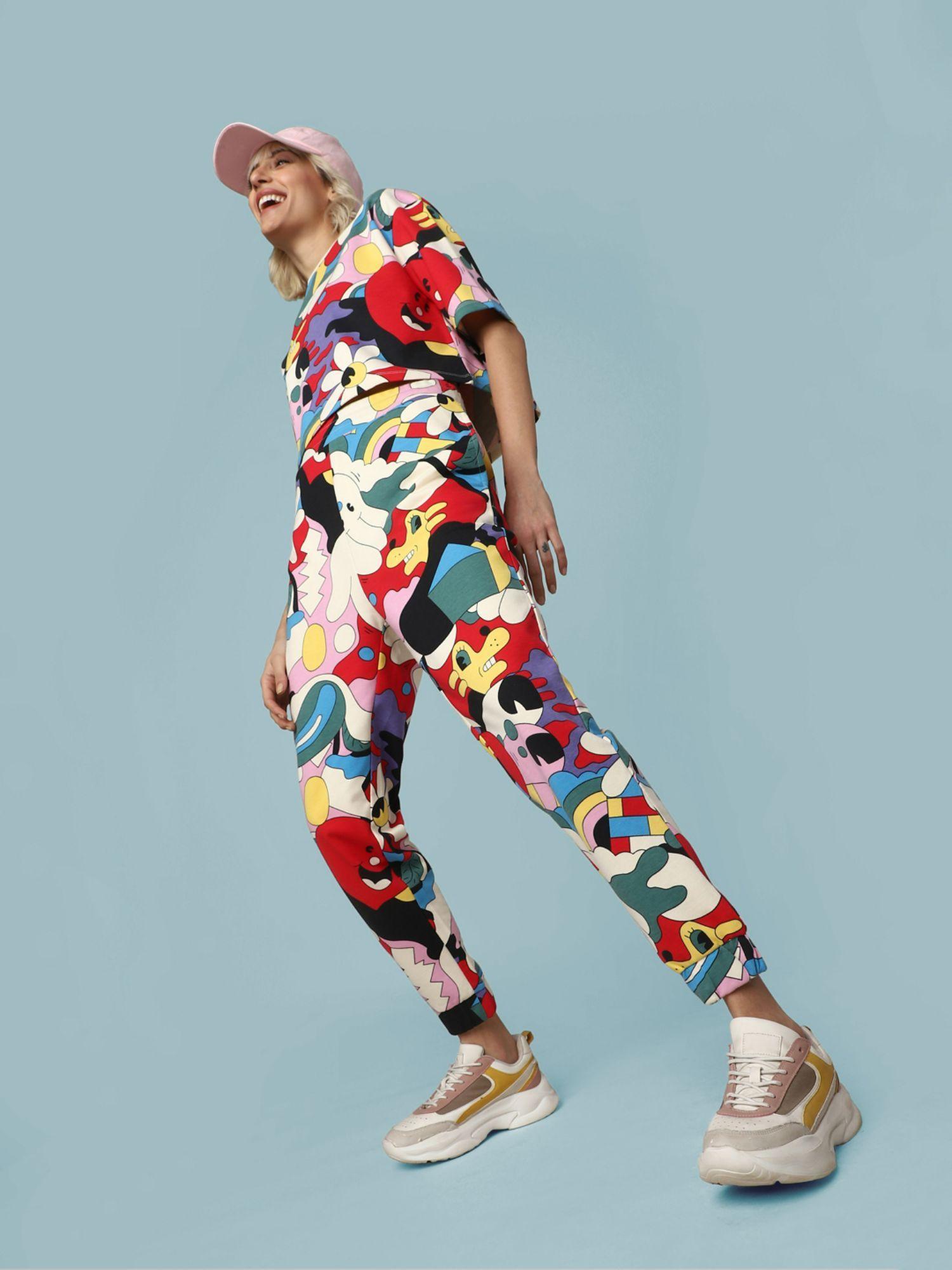 women printed multi-color pant