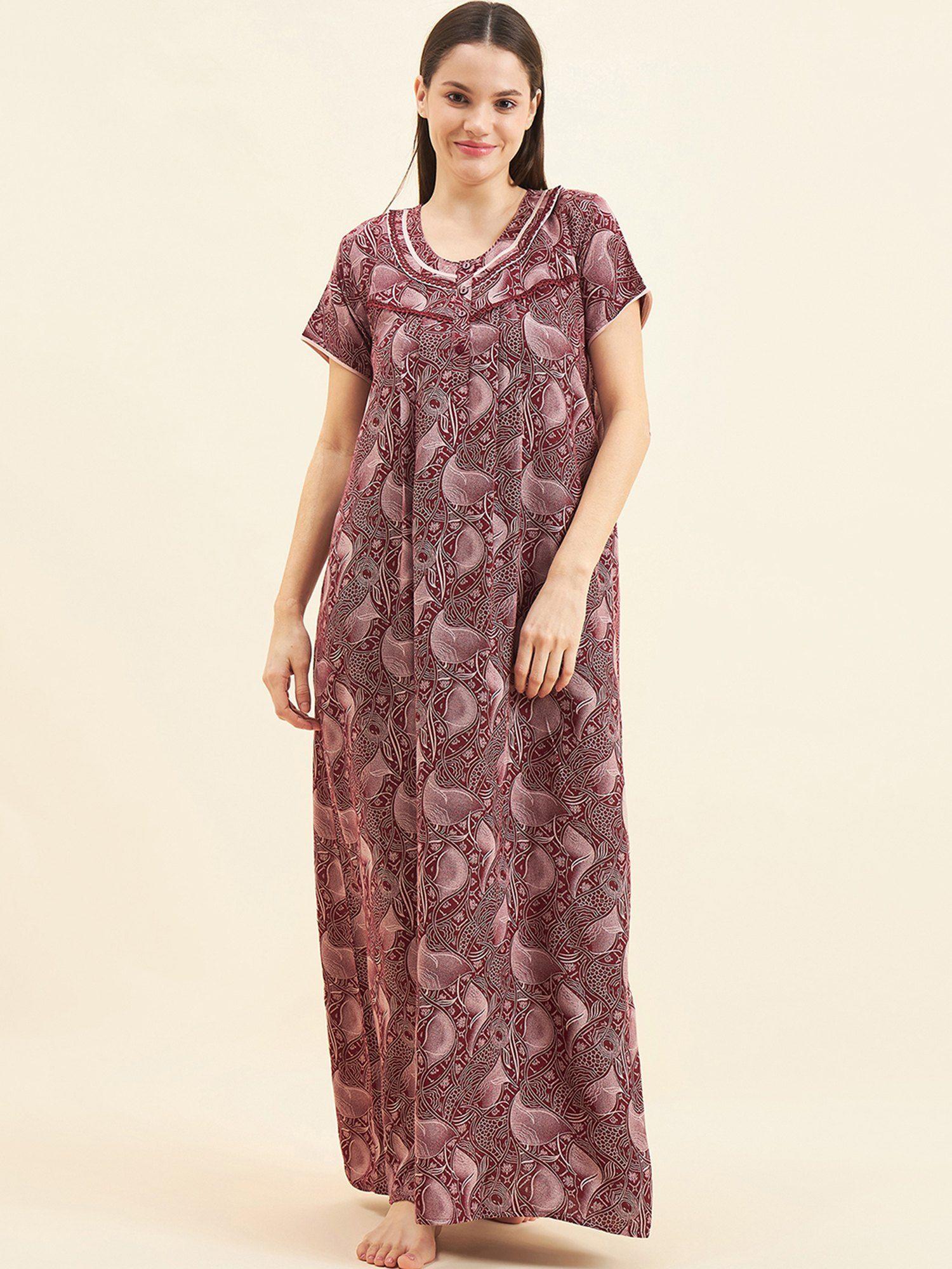 women printed night dress