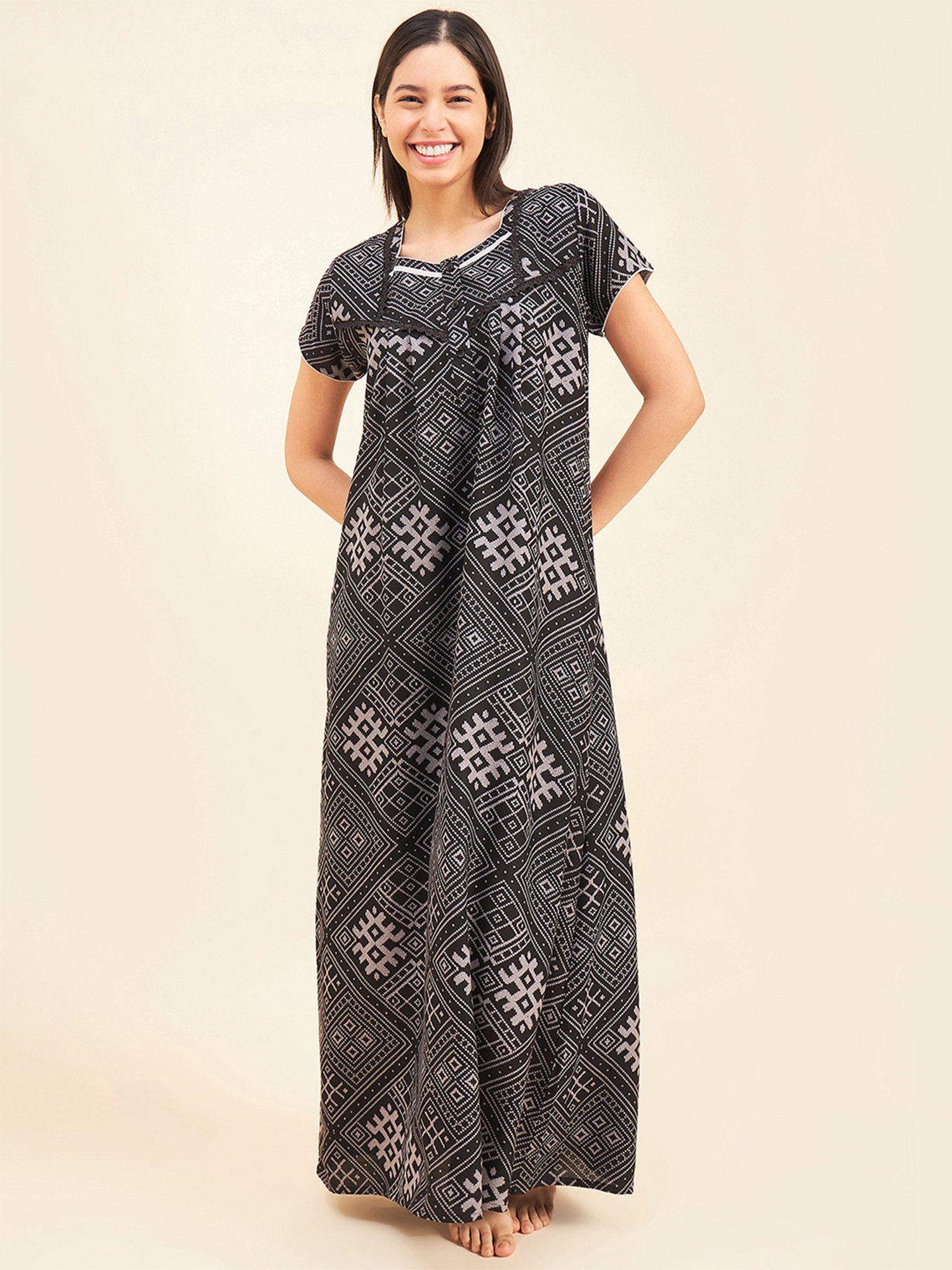 women printed night dress