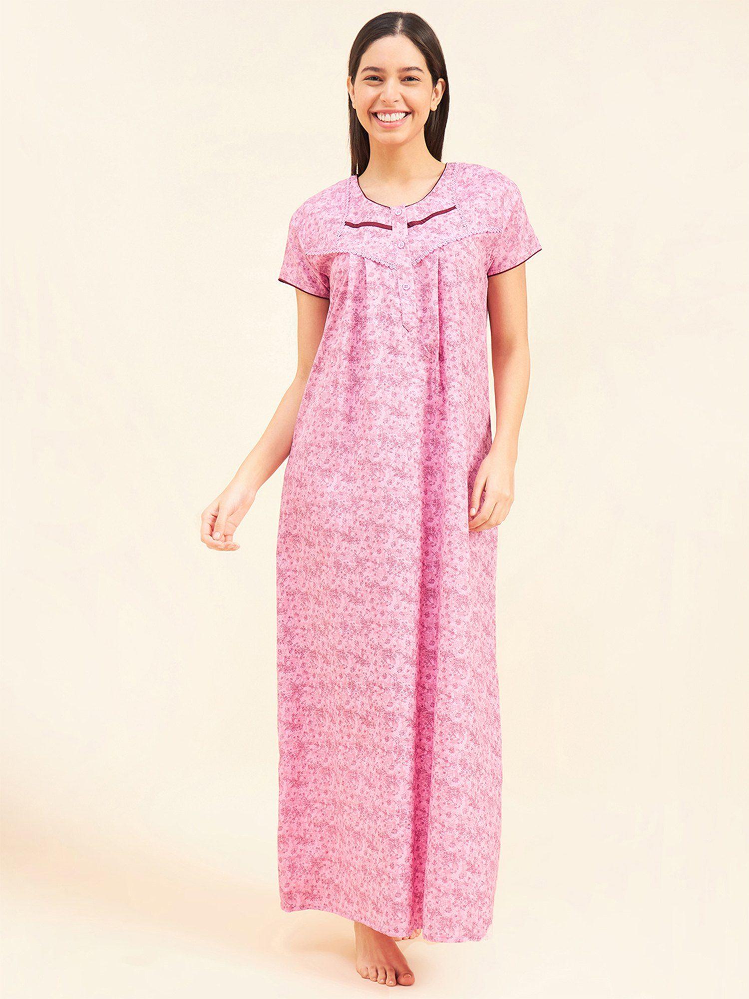 women printed night dress