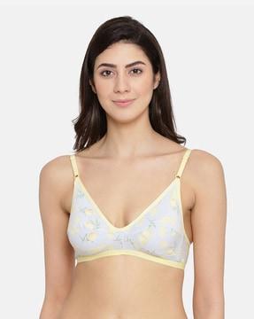 women printed non-padded full cup wirefree everyday bra