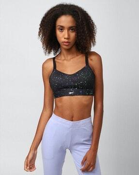 women printed non-wired sports bra