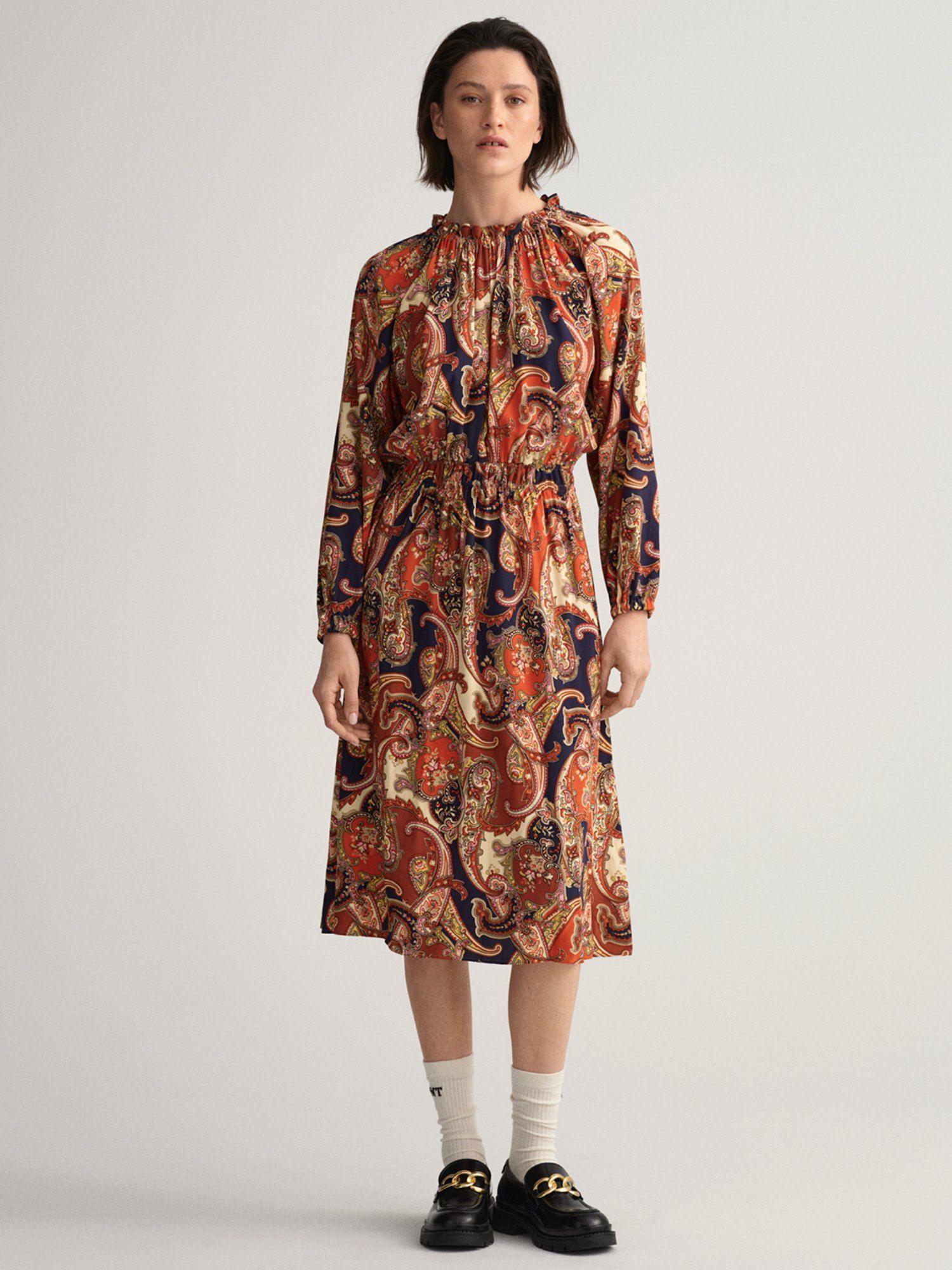 women printed orange dress