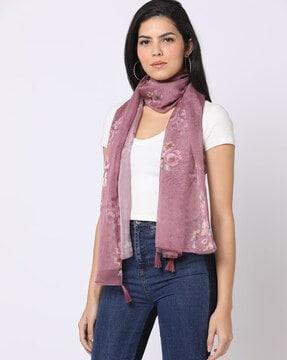 women printed organza scarf