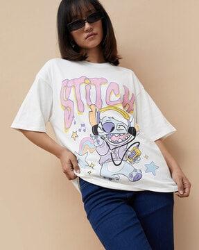 women printed oversized fit t-shirt