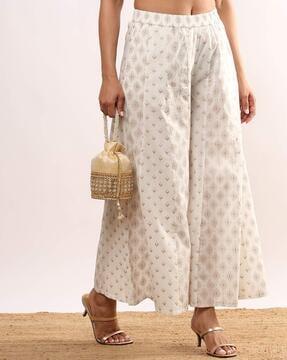 women printed palazzos with insert pocket