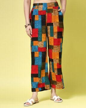 women printed palazzos with insert pocket