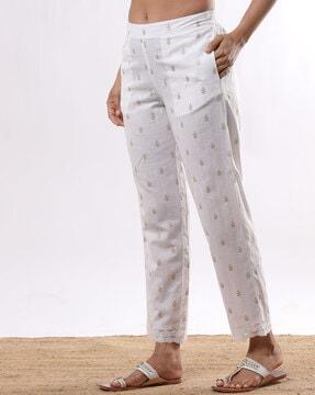 women printed pants with insert pockets