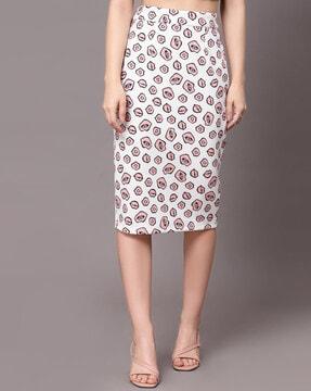 women printed pencil skirt