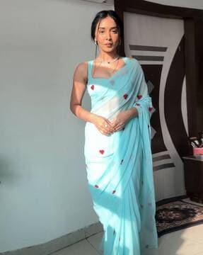 women printed pre-stitched saree