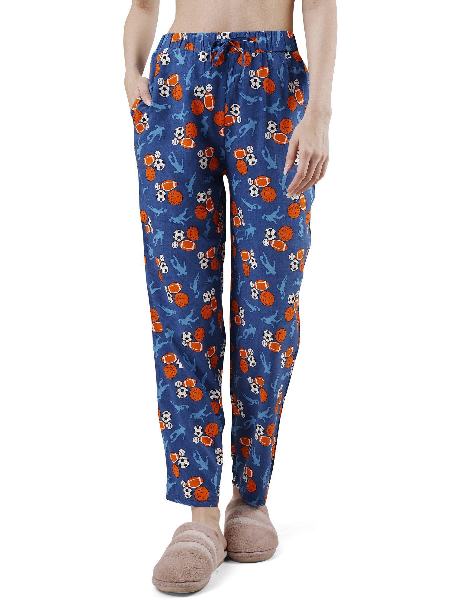 women printed pyjama with pockets
