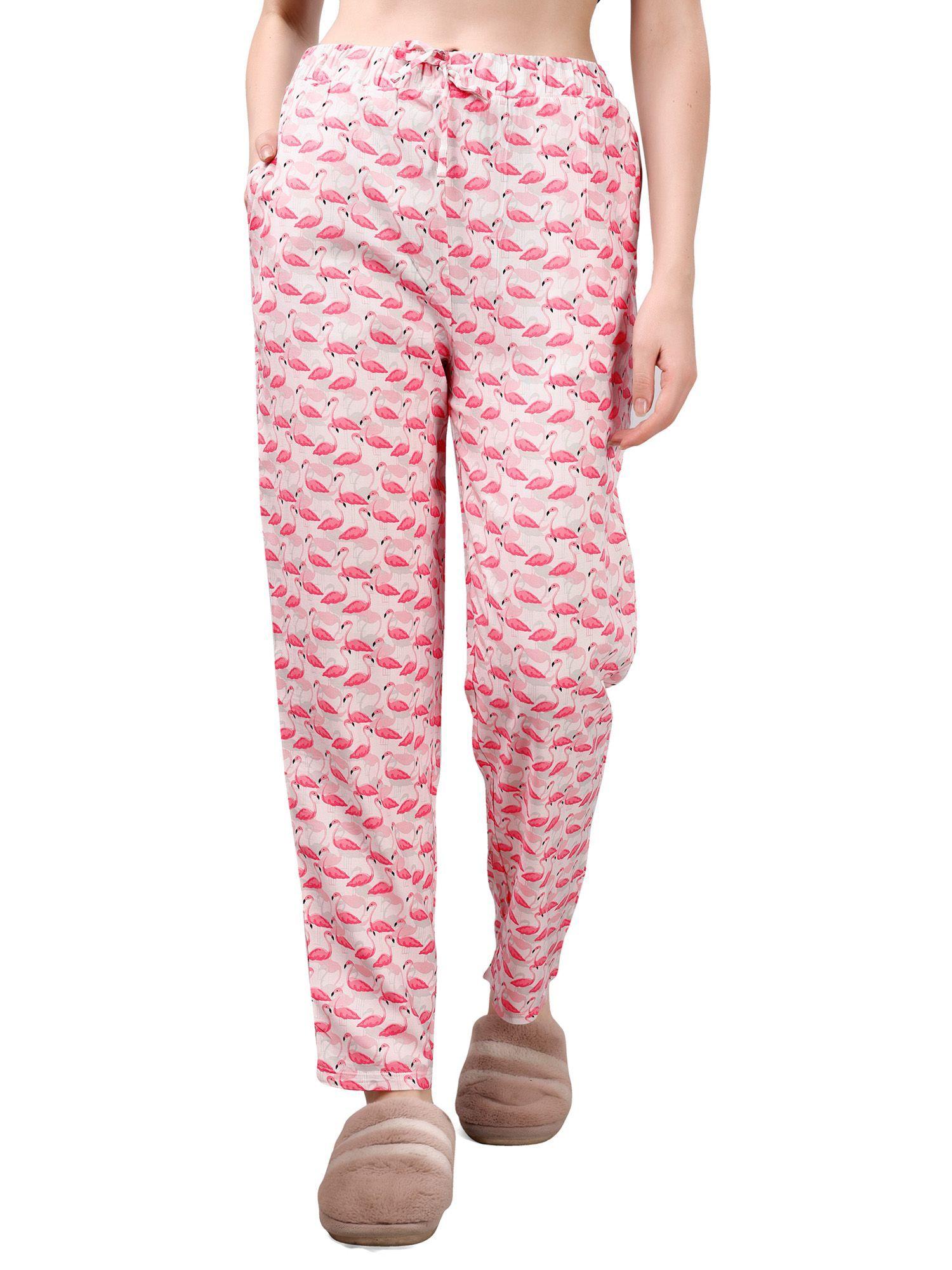women printed pyjama with pockets