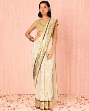 women printed ready to wear saree (without blouse)