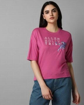 women printed regular fit crew-neck t-shirt