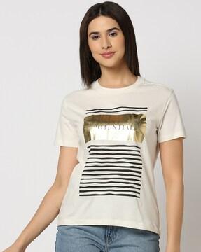 women printed regular fit crew-neck t-shirt