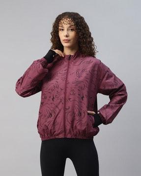 women printed regular fit jacket